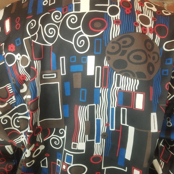 VTG Diane Von Furstenberg Women's Blouse Geometric - Picture 5 of 7